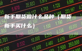 新手期货做什么品种（期货新手买什么）