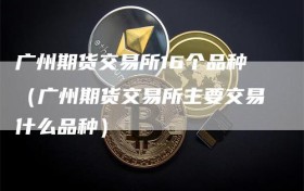 广州期货交易所16个品种（广州期货交易所主要交易什么品种）