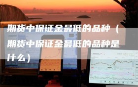 期货中保证金最低的品种（期货中保证金最低的品种是什么）