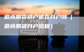 徽商期货销户能在开户吗（徽商期货开户流程）