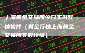 上海黄金交易所今日实时行情软件（黄金行情上海黄金交易所实时行情）