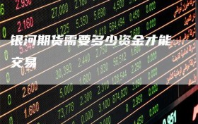 银河期货需要多少资金才能交易