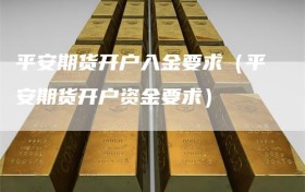 平安期货开户入金要求（平安期货开户资金要求）