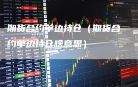 期货合约单边持仓（期货合约单边持仓啥意思）