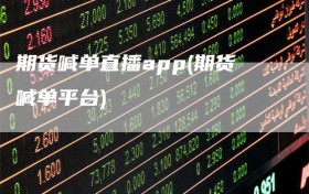 期货喊单直播app(期货喊单平台)
