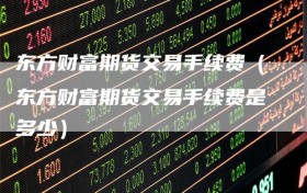 东方财富期货交易手续费（东方财富期货交易手续费是多少）