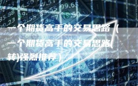 一个期货高手的交易思路（一个期货高手的交易思路(转)强烈推荐）
