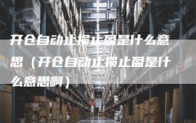 开仓自动止损止盈是什么意思（开仓自动止损止盈是什么意思啊）