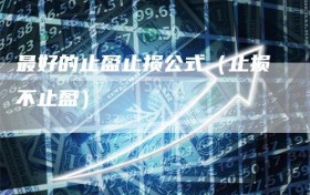 最好的止盈止损公式（止损不止盈）