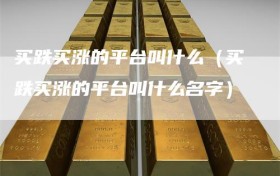 买跌买涨的平台叫什么（买跌买涨的平台叫什么名字）