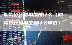 期货持仓量单位是什么（期货持仓量单位是什么单位）