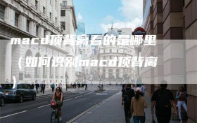 macd顶背离看的是哪里（如何识别macd顶背离）