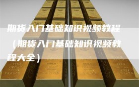 期货入门基础知识视频教程（期货入门基础知识视频教程大全）