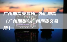 广州期货交易所 外汇期货（广州期货与广州期货交易所）