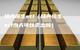 场内恒生etf（场内恒生etf当天可以卖出吗）