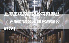 上海正规的期货公司有哪些（上海期货公司排名哪家公司好）
