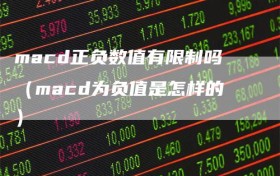 macd正负数值有限制吗（macd为负值是怎样的）