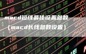 macd短线最佳设置参数（macd长线参数设置）
