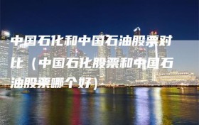 中国石化和中国石油股票对比（中国石化股票和中国石油股票哪个好）