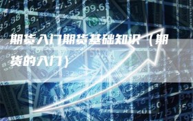 期货入门期货基础知识（期货的入门）