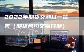 2022年期货交割日一览表（期货合约交割日期）