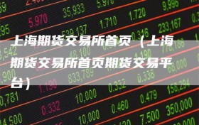 上海期货交易所首页（上海期货交易所首页期货交易平台）