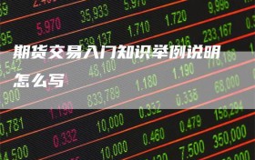 期货交易入门知识举例说明怎么写