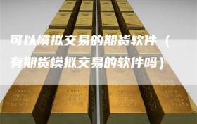 可以模拟交易的期货软件（有期货模拟交易的软件吗）