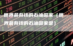 世界最有钱的石油国家（世界最有钱的石油国家是）