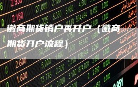 徽商期货销户再开户（徽商期货开户流程）