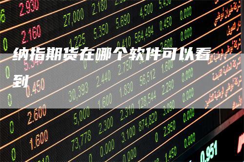 纳指期货在哪个软件可以看到