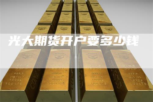 光大期货开户要多少钱