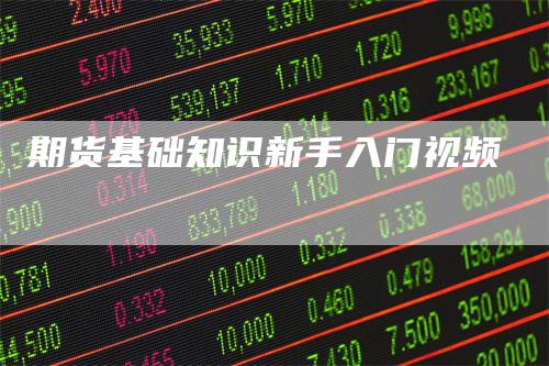 期货基础知识新手入门视频