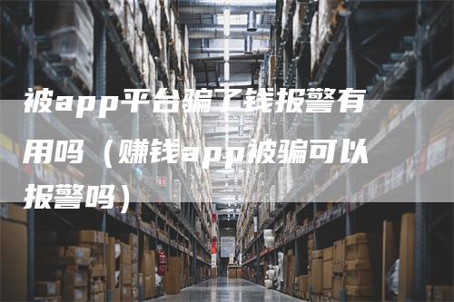 被app平台骗了钱报警有用吗（赚钱app被骗可以报警吗）