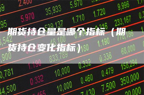 期货持仓量是哪个指标（期货持仓变化指标）