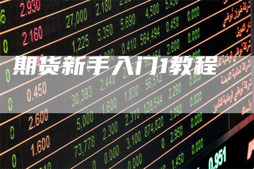 期货新手入门1教程