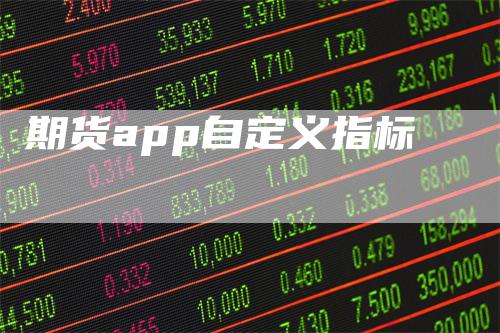 期货app自定义指标