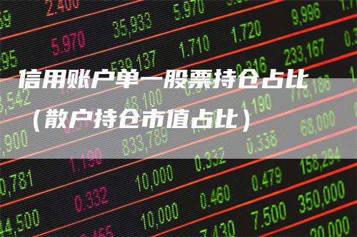 信用账户单一股票持仓占比（散户持仓市值占比）