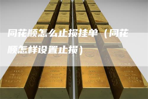 同花顺怎么止损挂单（同花顺怎样设置止损）