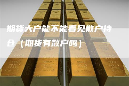 期货大户能不能看见散户持仓（期货有散户吗）